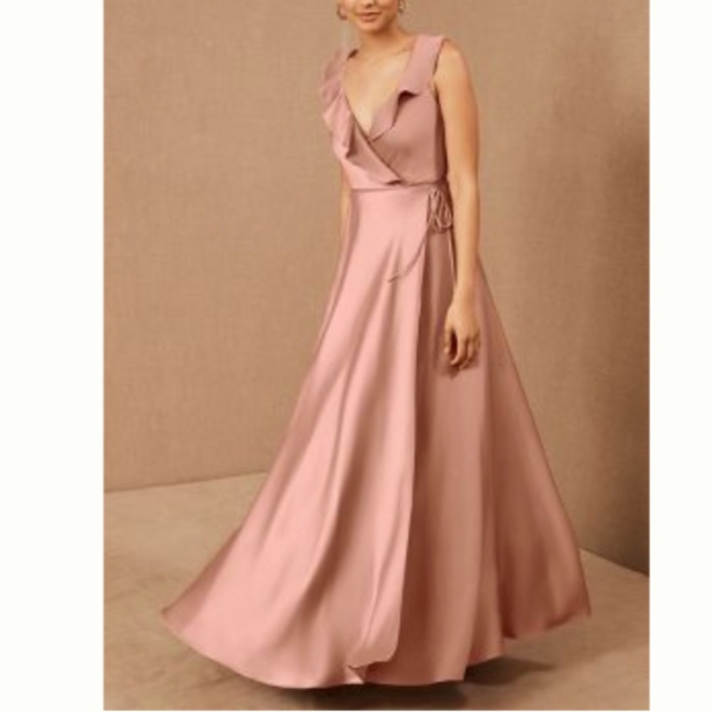NWT Anthropologie dusty rose satin charmeuse dress